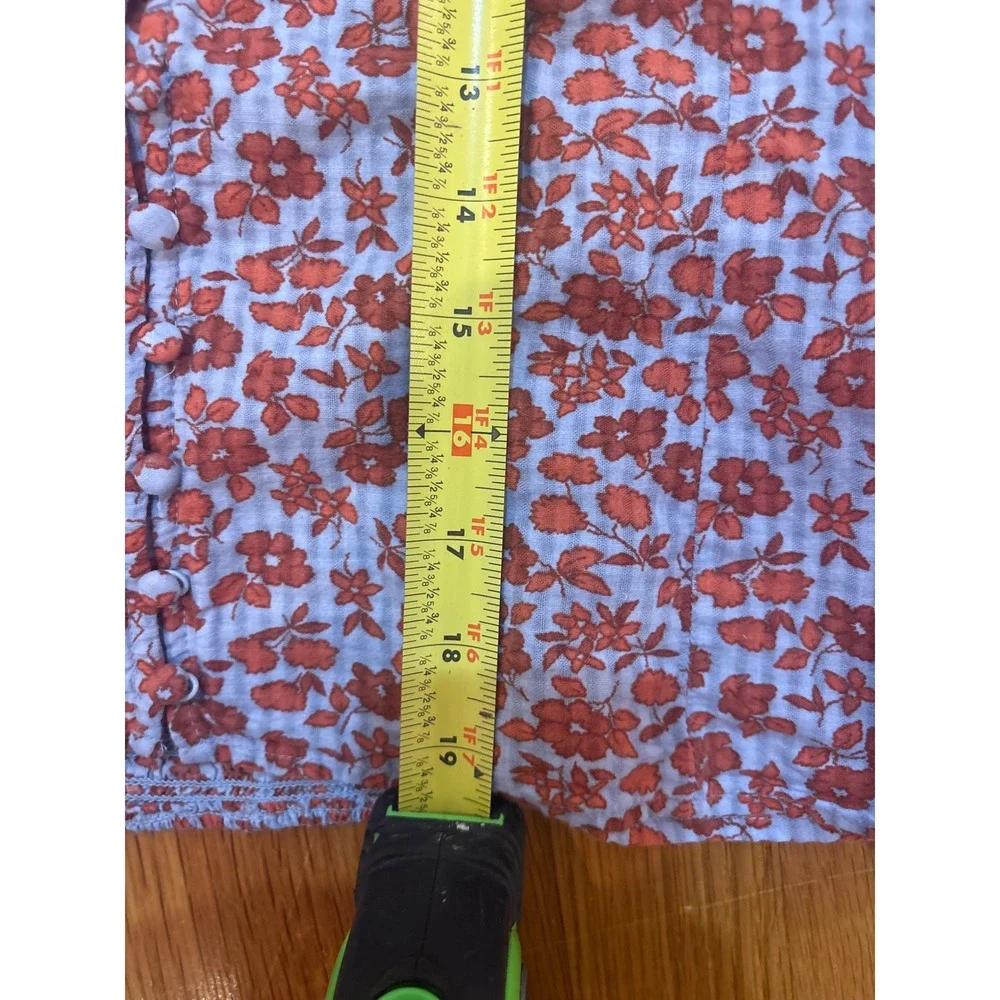 Madewell Button-Front Smocked-Back Top in Piccola‎ Floral Size 4